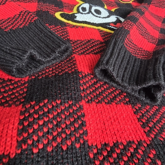 Disney X Forever 21 Mickey Crested Varsity Sweater Cardigan Buffalo Plaid - Picture 15 of 15